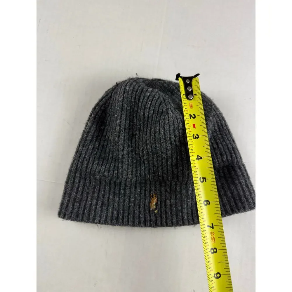 Polo Ralph Lauren Boys' Knit Beanie Hat - Gray Embroidered Pony
